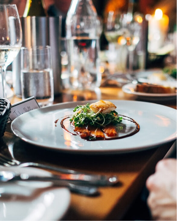 Plated fine dining dish at a Vancouver restaurant near Luminaire